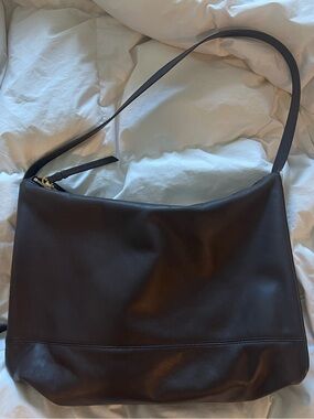 Hoze Classic Dark Brown Leather Shoulder Bag
